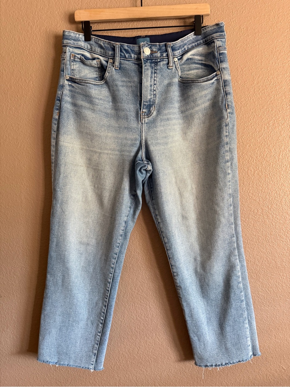 Jag Jeans Women's Stella Straight Leg Light Blue Washed Denim Jeans Size 14
